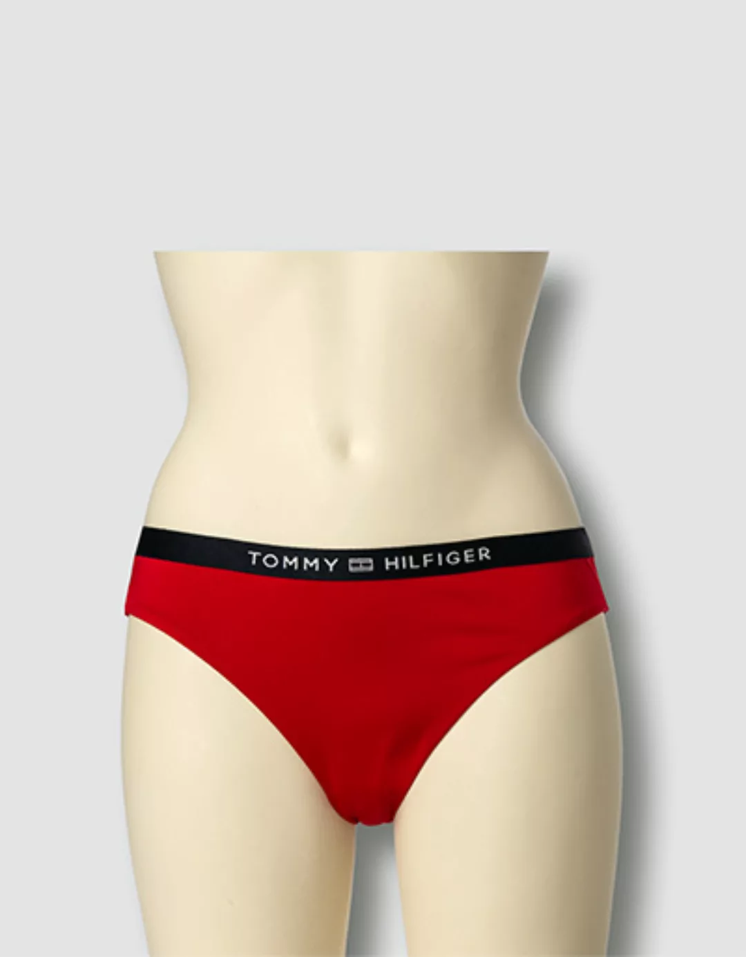 Tommy Hilfiger – Bikiniunterteil in Rot mit Logoband günstig online kaufen