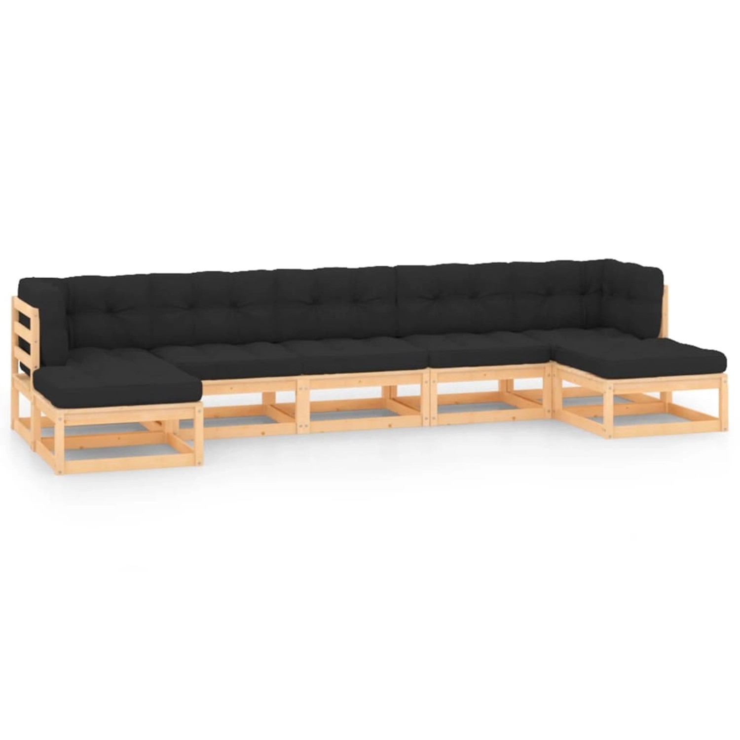 7-tlg. Garten-lounge-set Mit Anthrazit Kissen Massivholz Kiefer günstig online kaufen