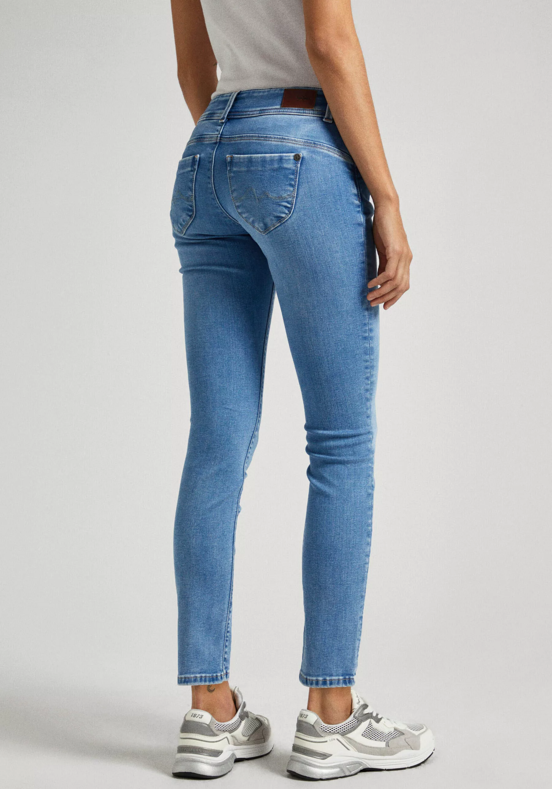 Pepe Jeans Damen Jeans SLIM JEANS LW - Slim Fit - Blau - Light Powerflex Wi günstig online kaufen