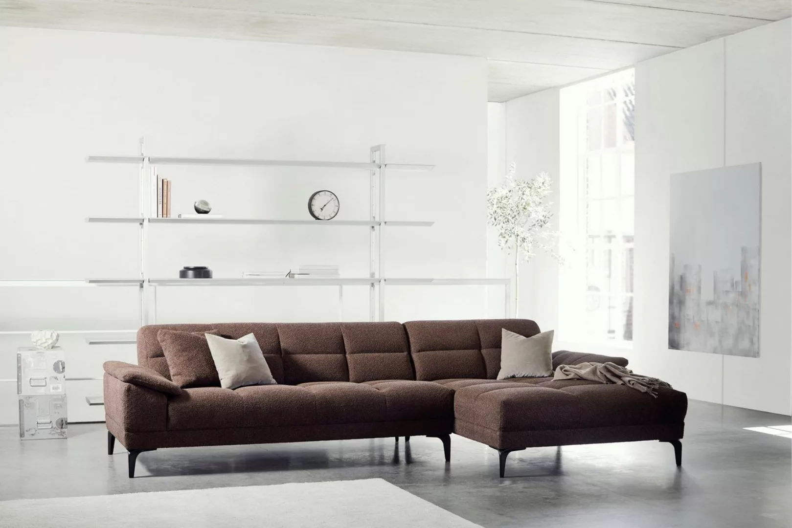 FLEXLUX Ecksofa Viale, Sitzaufbau hochwertiger Kaltschaum und Stahl-Wellenu günstig online kaufen