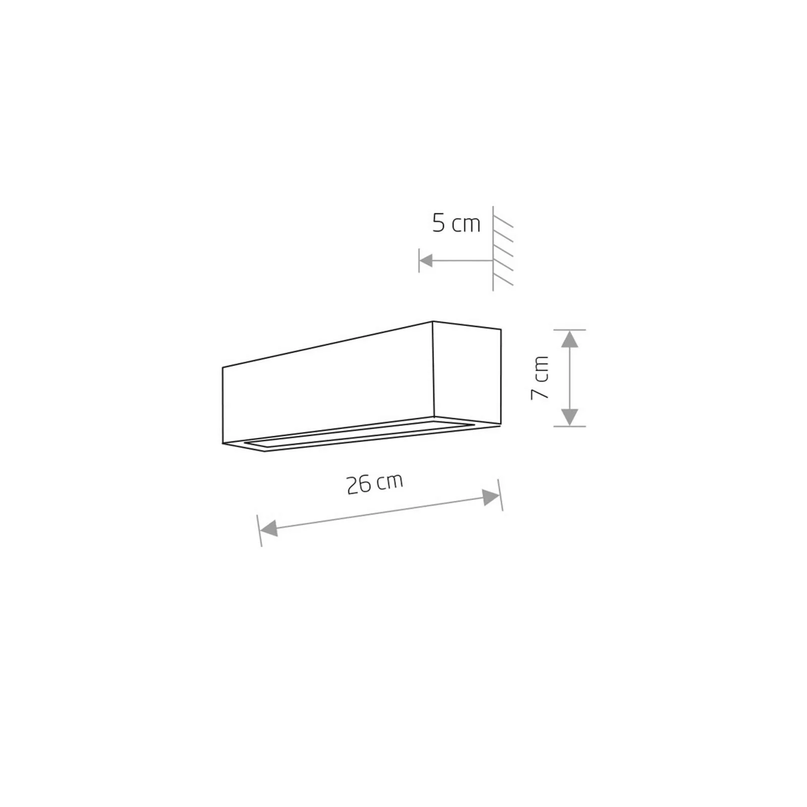 Wandleuchte Straight XS, Breite 26 cm, schwarz günstig online kaufen