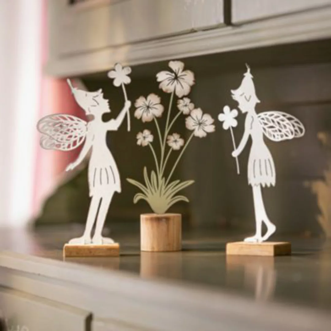 HOME Living Figuren SPAR-SET 2x Blumenfee Dekofiguren weiß günstig online kaufen