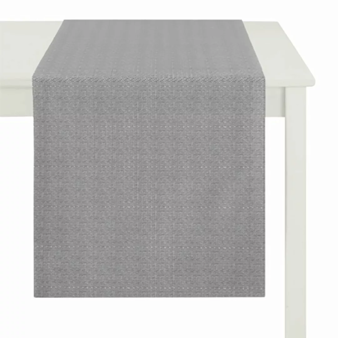 home24 Apelt Tischläufer Torino Grau Kunstfaser Modern 48x135 cm (BxT) günstig online kaufen