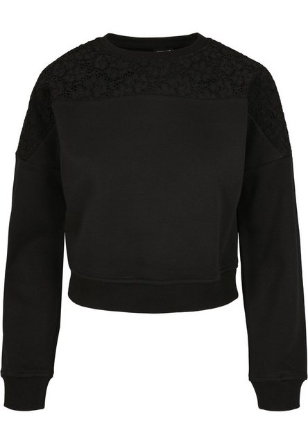 URBAN CLASSICS Sweater Damen Ladies Short Oversized Lace Inset Crew (1-tlg) günstig online kaufen