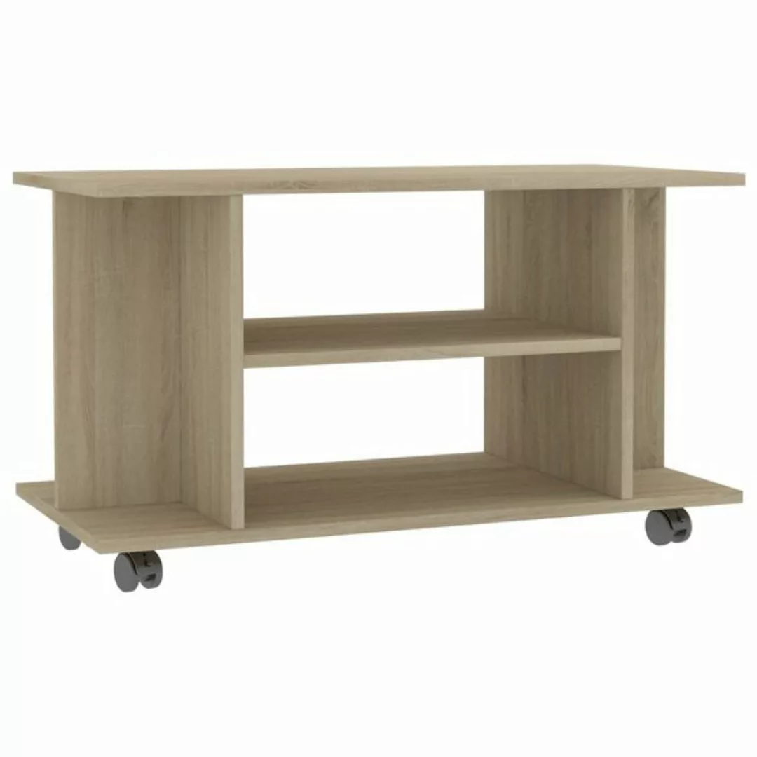 furnicato TV-Schrank mit Rollen Sonoma-Eiche 80x40x45 cm Holzwerkstoff günstig online kaufen