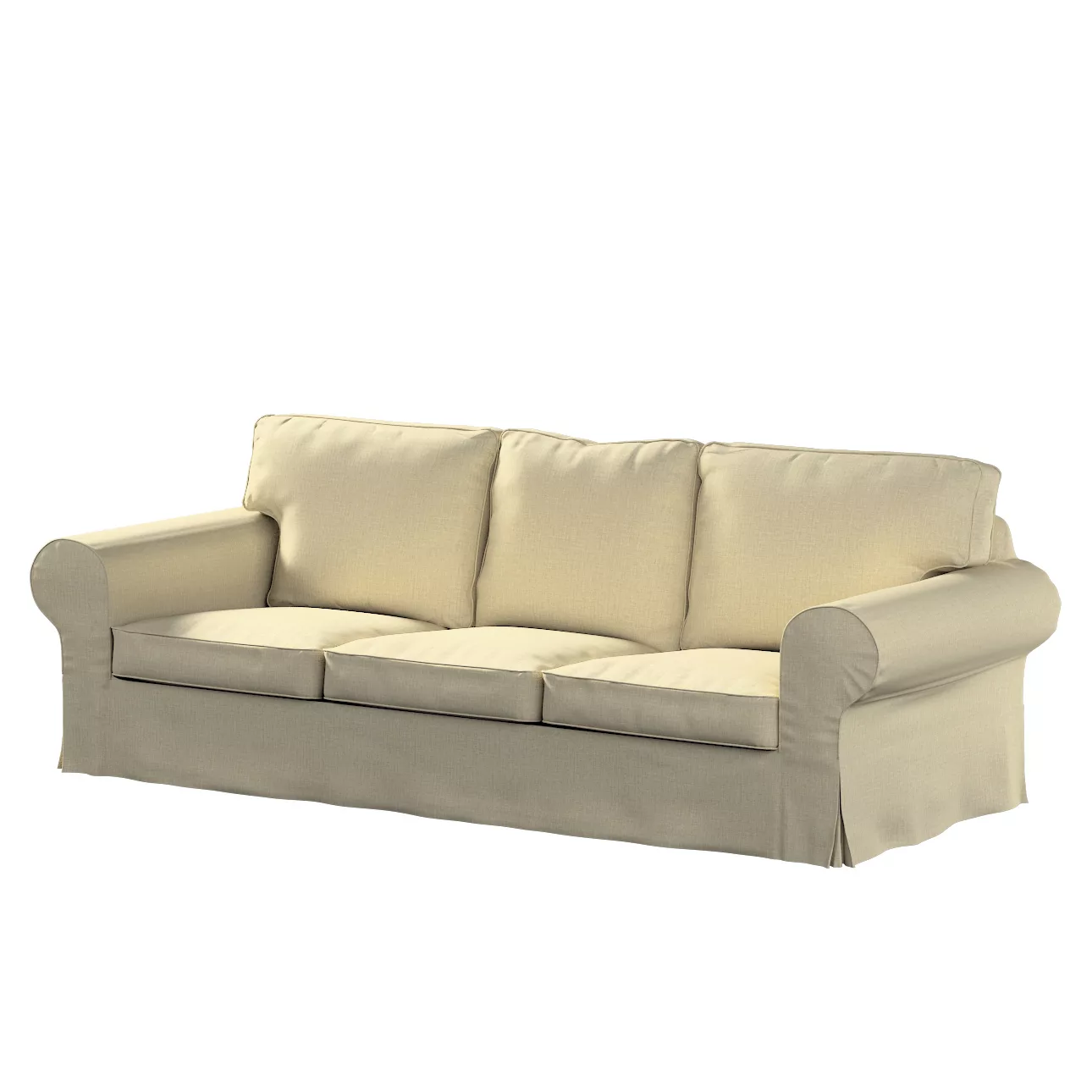 Bezug für Ektorp 3-Sitzer Sofa nicht ausklappbar, olivgrün-creme, Sofabezug günstig online kaufen