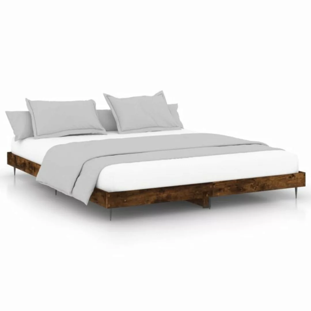 furnicato Bett Bettgestell Räuchereiche 120x200 cm Holzwerkstoff günstig online kaufen