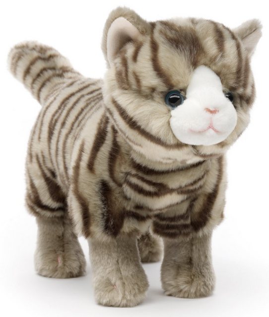 Uni-Toys Kuscheltier Katze grau-getigert, stehend - 35 cm (Länge) - Plüscht günstig online kaufen