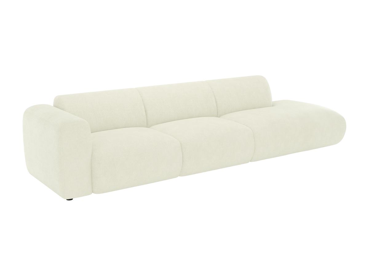 Großes Sofa 5-Sitzer - Armlehne links - Feincord - Off-White - POGNI von Ma günstig online kaufen