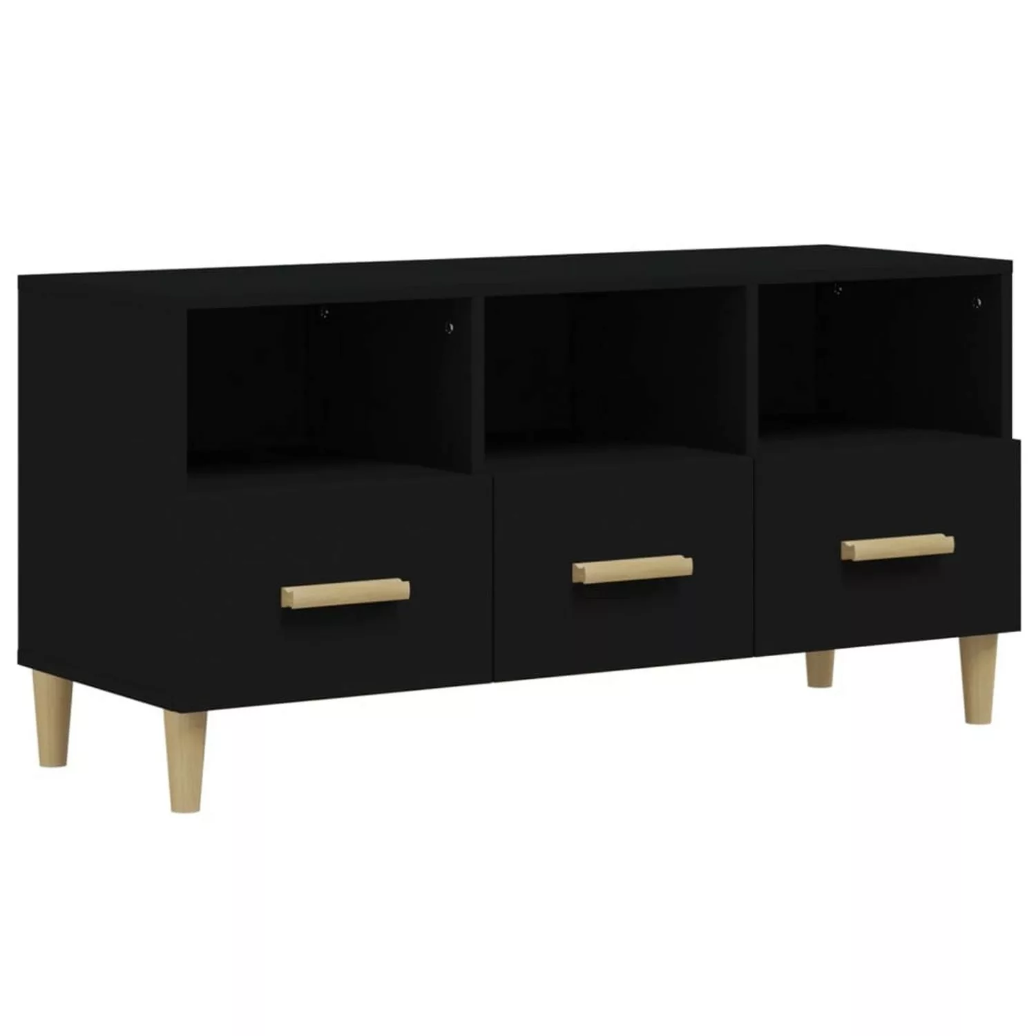 vidaXL TV-Schrank TV-Schrank Schwarz79x35x52 cm Massivholz günstig online kaufen