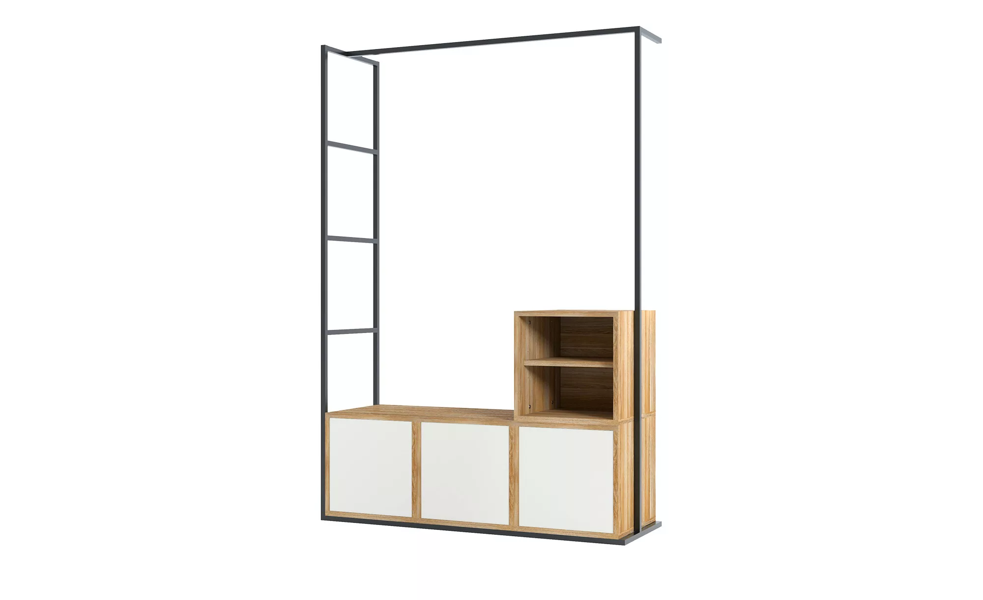 Kompaktgarderobe   Cube ¦ weiß ¦ Maße (cm): B: 124 H: 185 T: 43 Garderoben günstig online kaufen