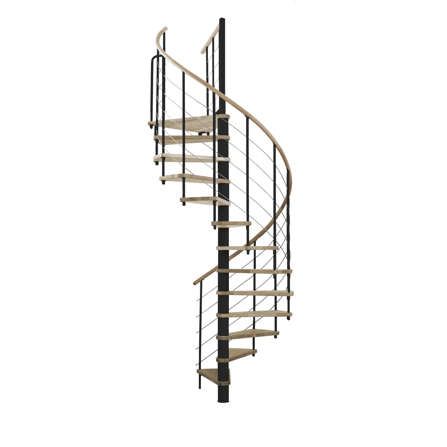 Minka Spindeltreppe Venezia Eiche Schwarz 140 cm günstig online kaufen