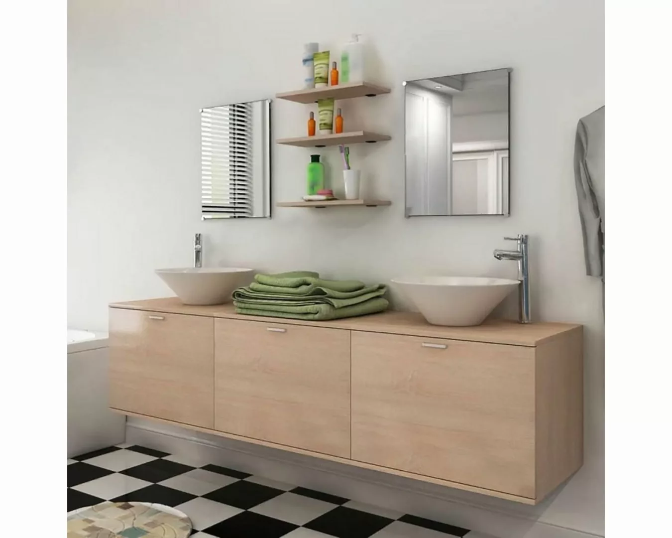 DOTMALL Badezimmerspiegelschrank Zehnteiliges Badezimmermöbel-Set mit Wasch günstig online kaufen
