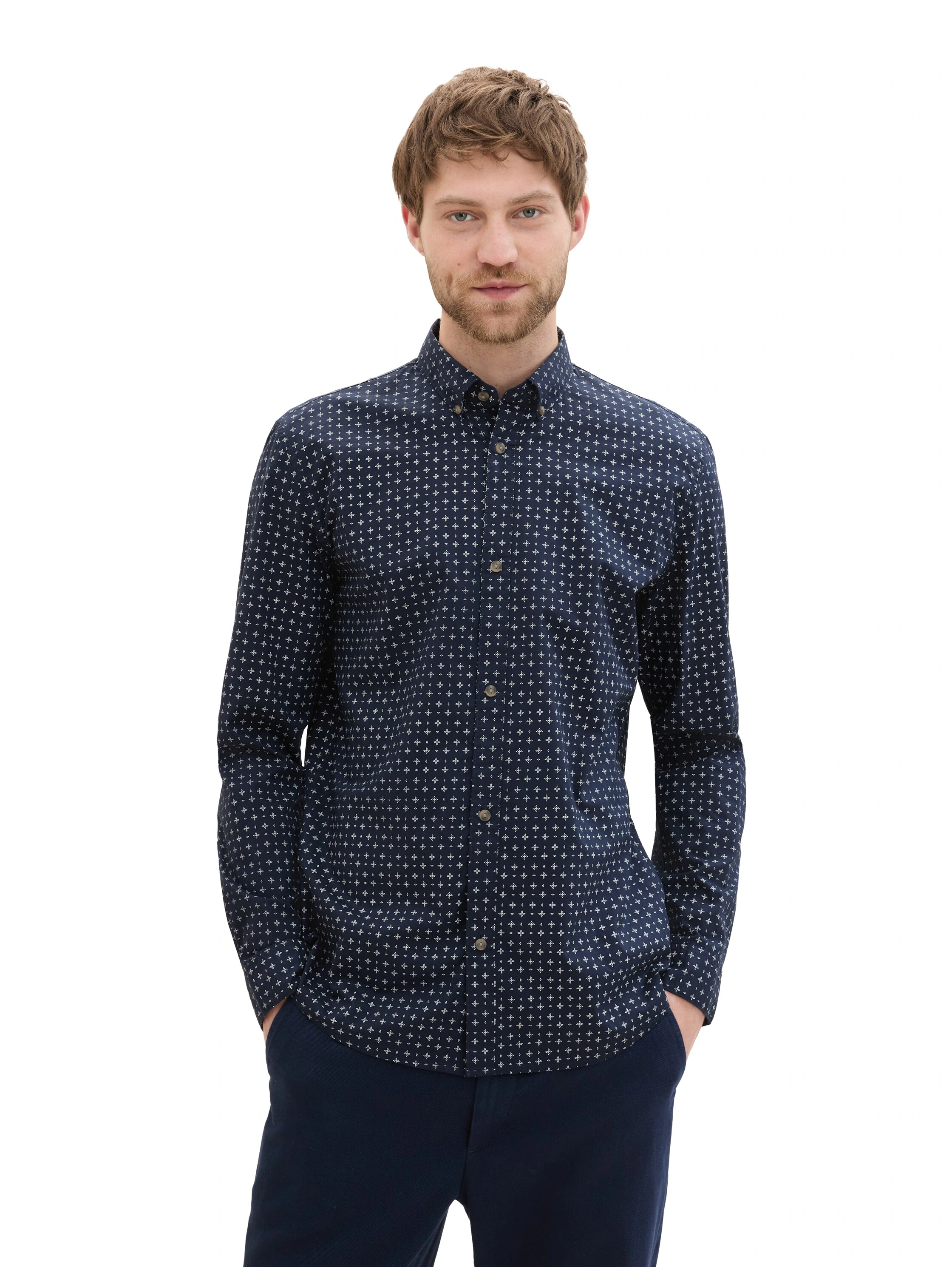 Tom Tailor Denim Herren Hemd FITTED PRINTED - Slim Fit günstig online kaufen
