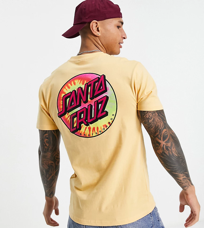 Santa Cruz – Classic Dot – T-Shirt in Pfirsich mit rundem Logo in Batikopti günstig online kaufen