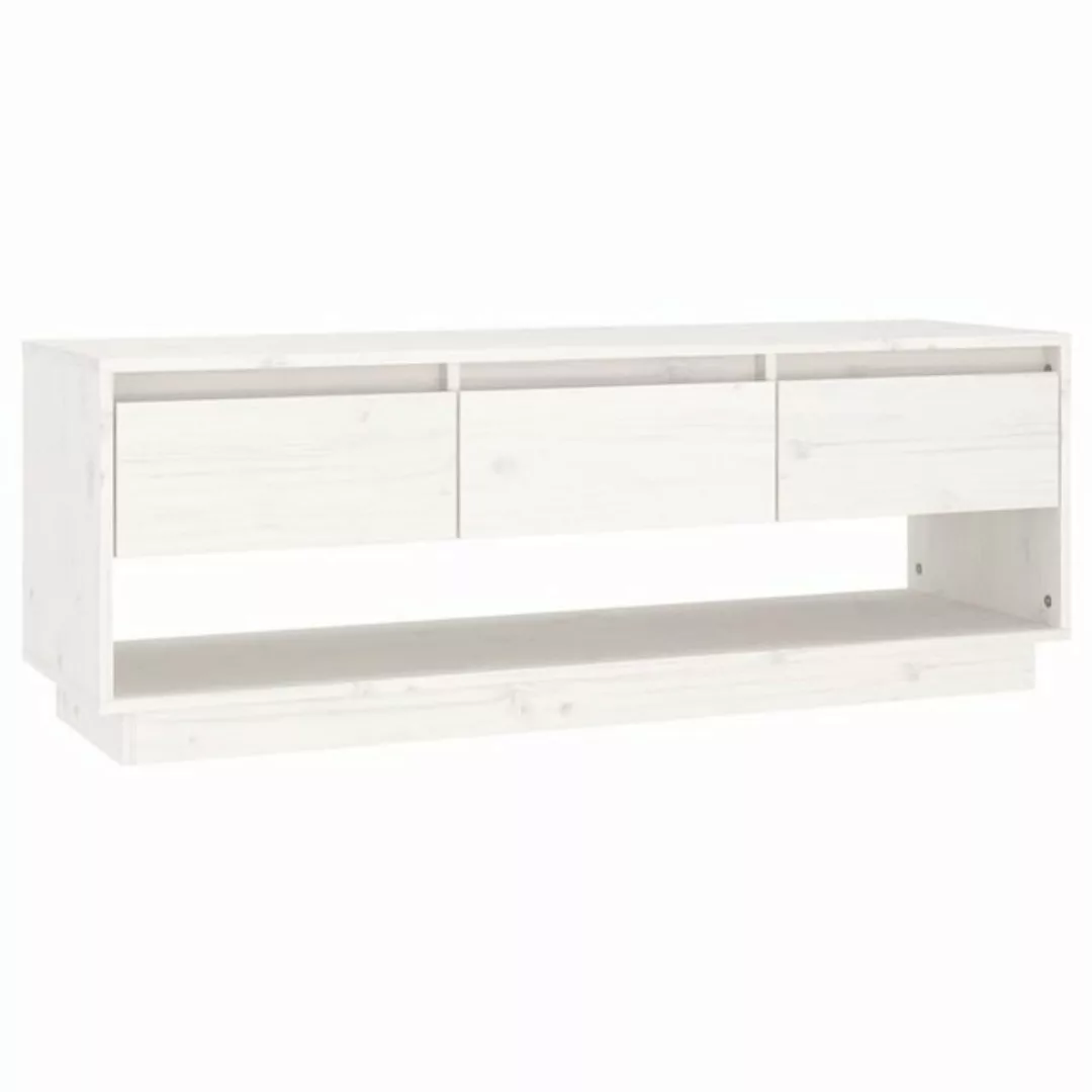 vidaXL TV-Schrank TV-Schrank Weiß 110,5x34x40 cm Massivholz Kiefer Lowboard günstig online kaufen