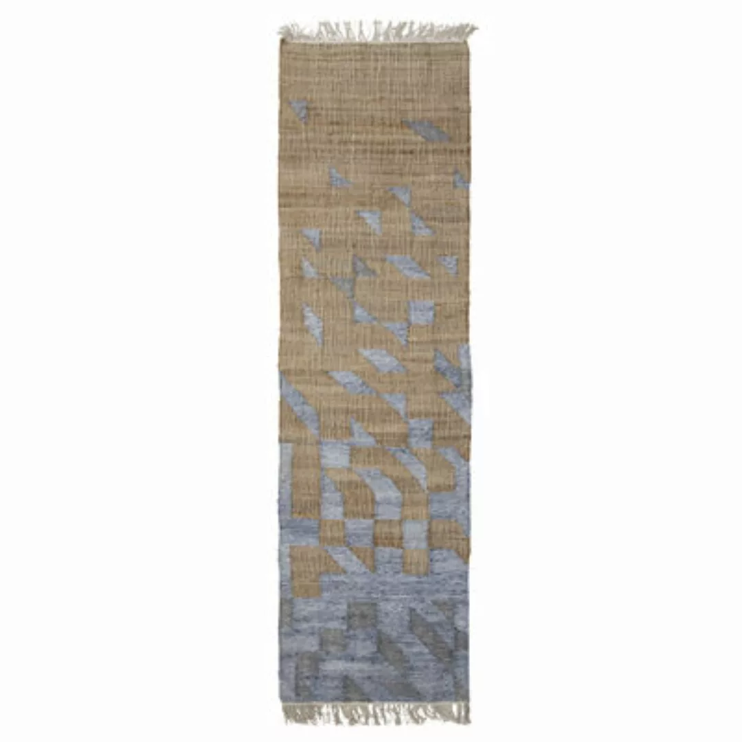 Teppich Vikka textil blau / 245 x 75 cm - Bloomingville - Blau günstig online kaufen