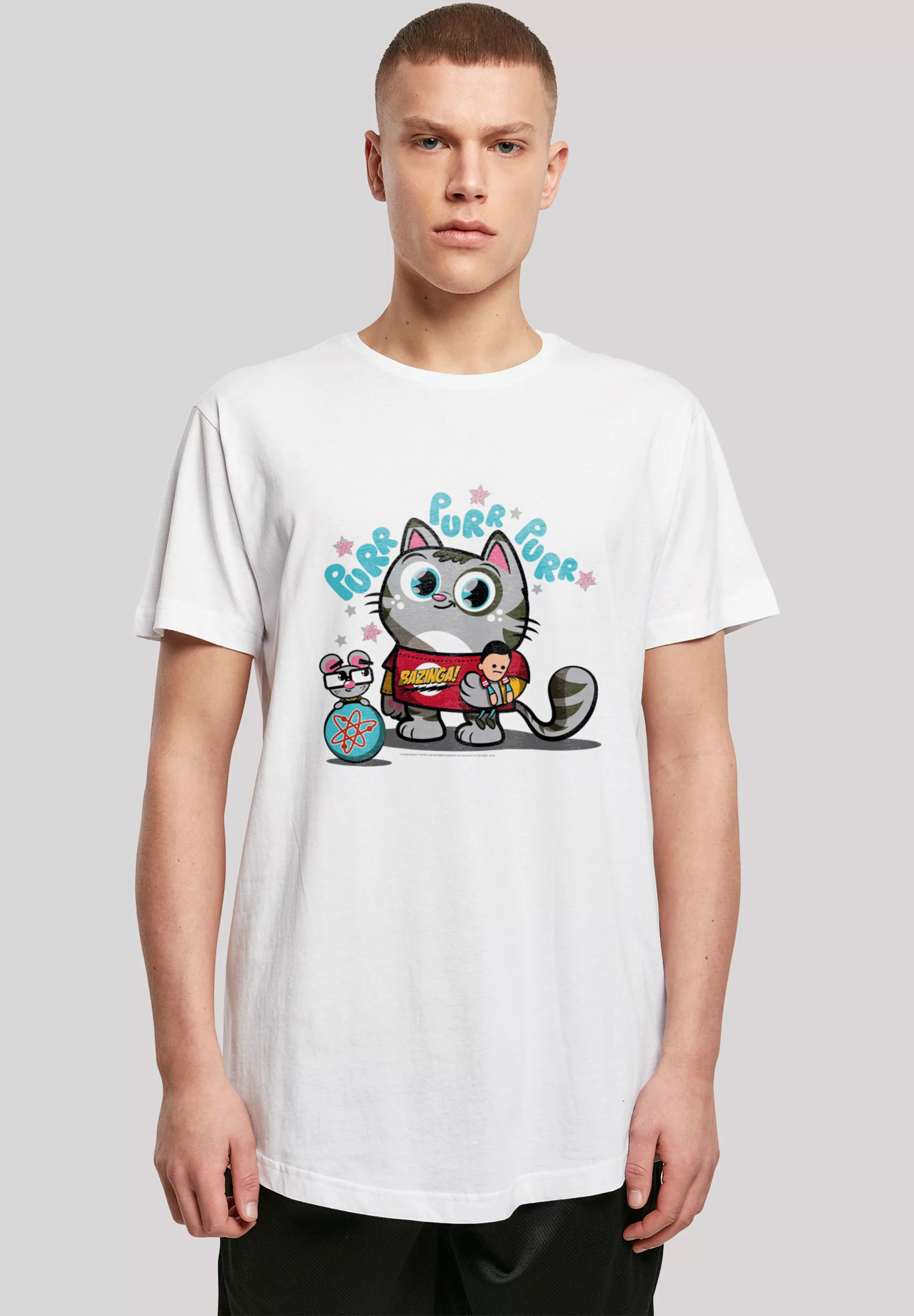 F4NT4STIC T-Shirt "Long Cut Shirt Big Bang Theory Bazinga Kitty", Print günstig online kaufen