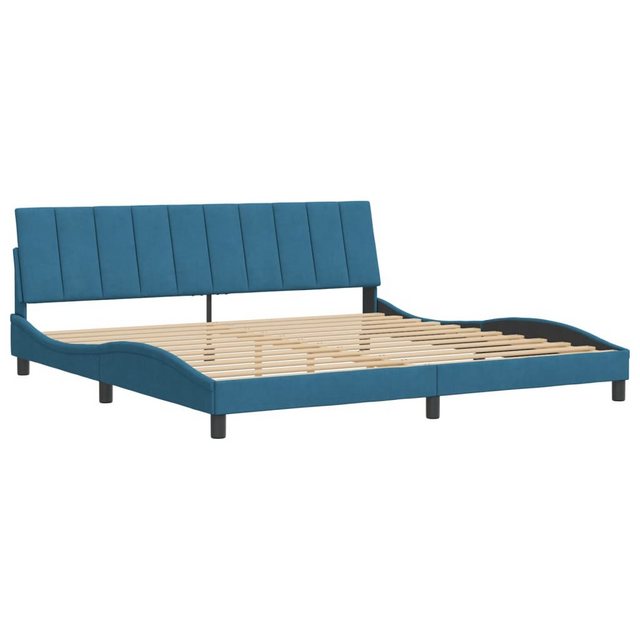 vidaXL Bett Bettgestell mit Kopfteil Blau 200x200 cm Samt günstig online kaufen