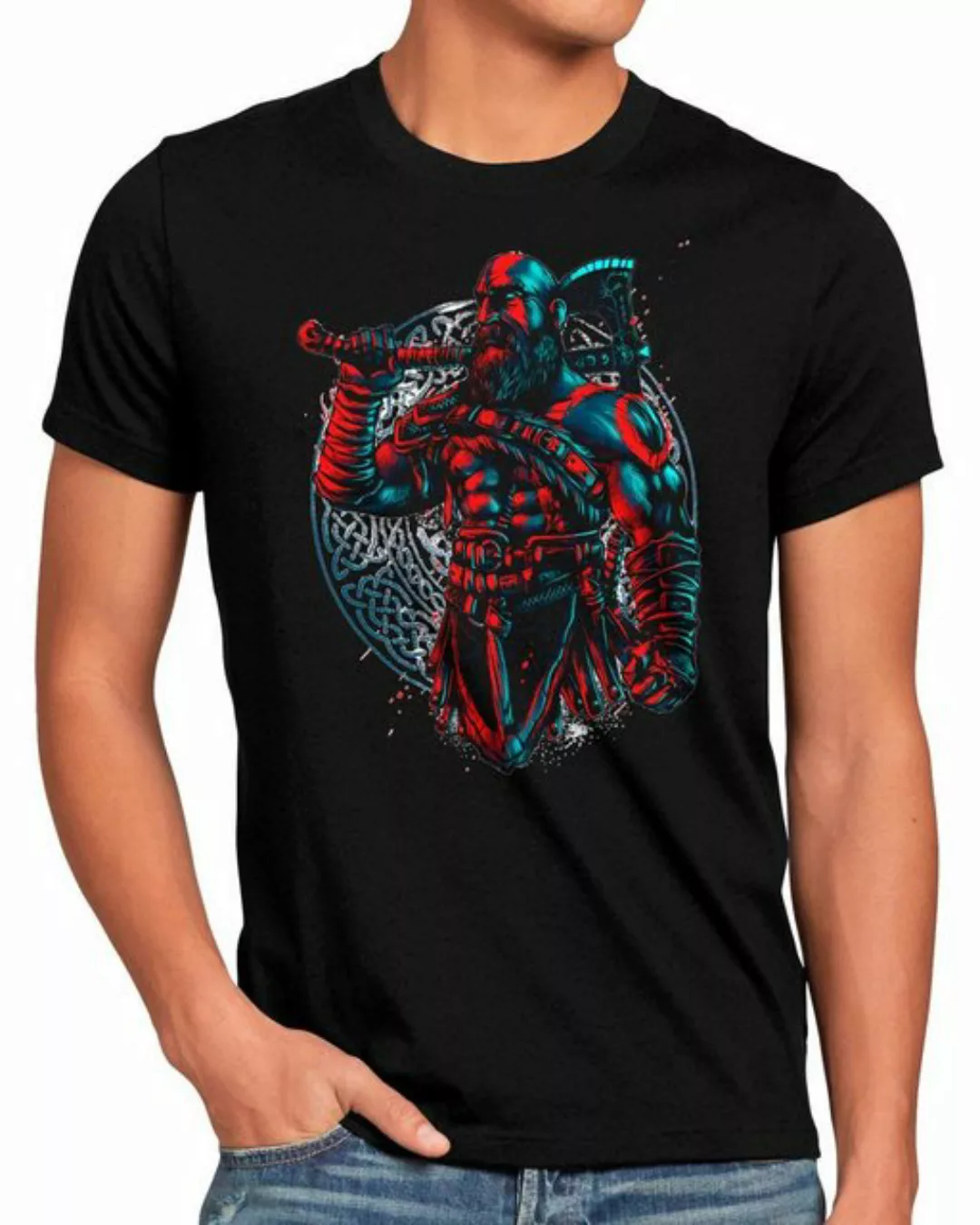 style3 Print-Shirt Herren T-Shirt God Fighter god of action adventure krato günstig online kaufen