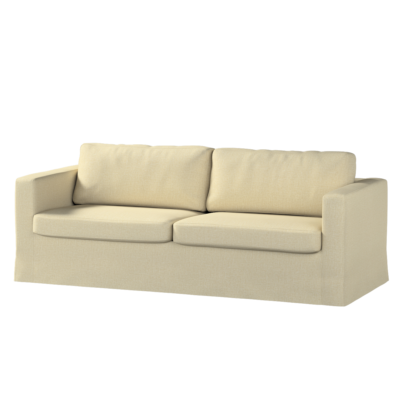 Bezug für Karlstad 3-Sitzer Sofa nicht ausklappbar, lang, olivgrün-creme, B günstig online kaufen