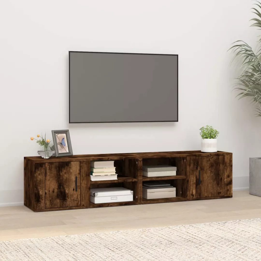 vidaXL TV-Schrank TV-Schränke 2 Stk Räuchereiche 80x31,5x36 cm Spanplatte T günstig online kaufen