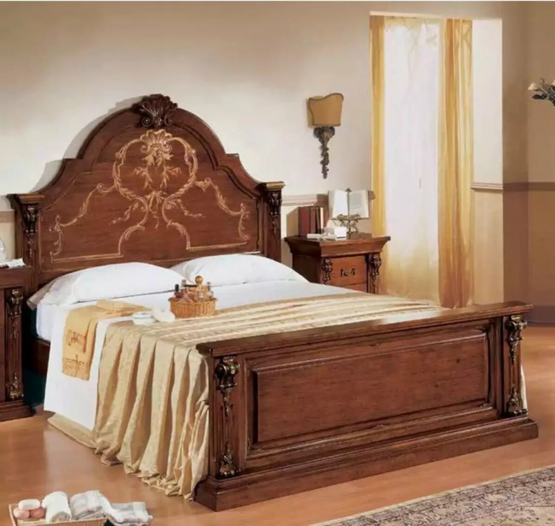 JVmoebel Bett Schlafzimmer Bett Holz 160x200 Betten Braun Doppelbett Möbel günstig online kaufen