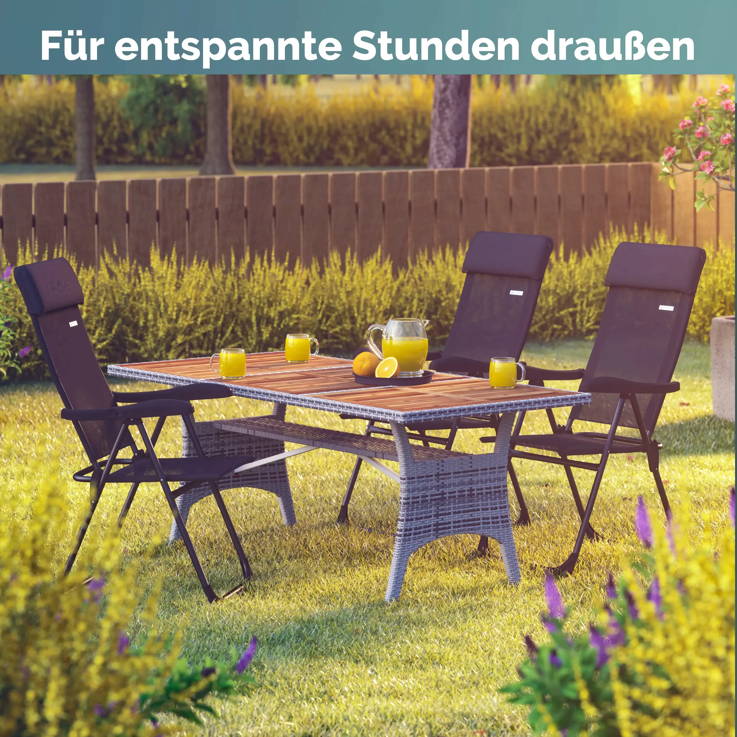 Gartenstuhl 4er-Set Anthrazit Alu klappbar günstig online kaufen