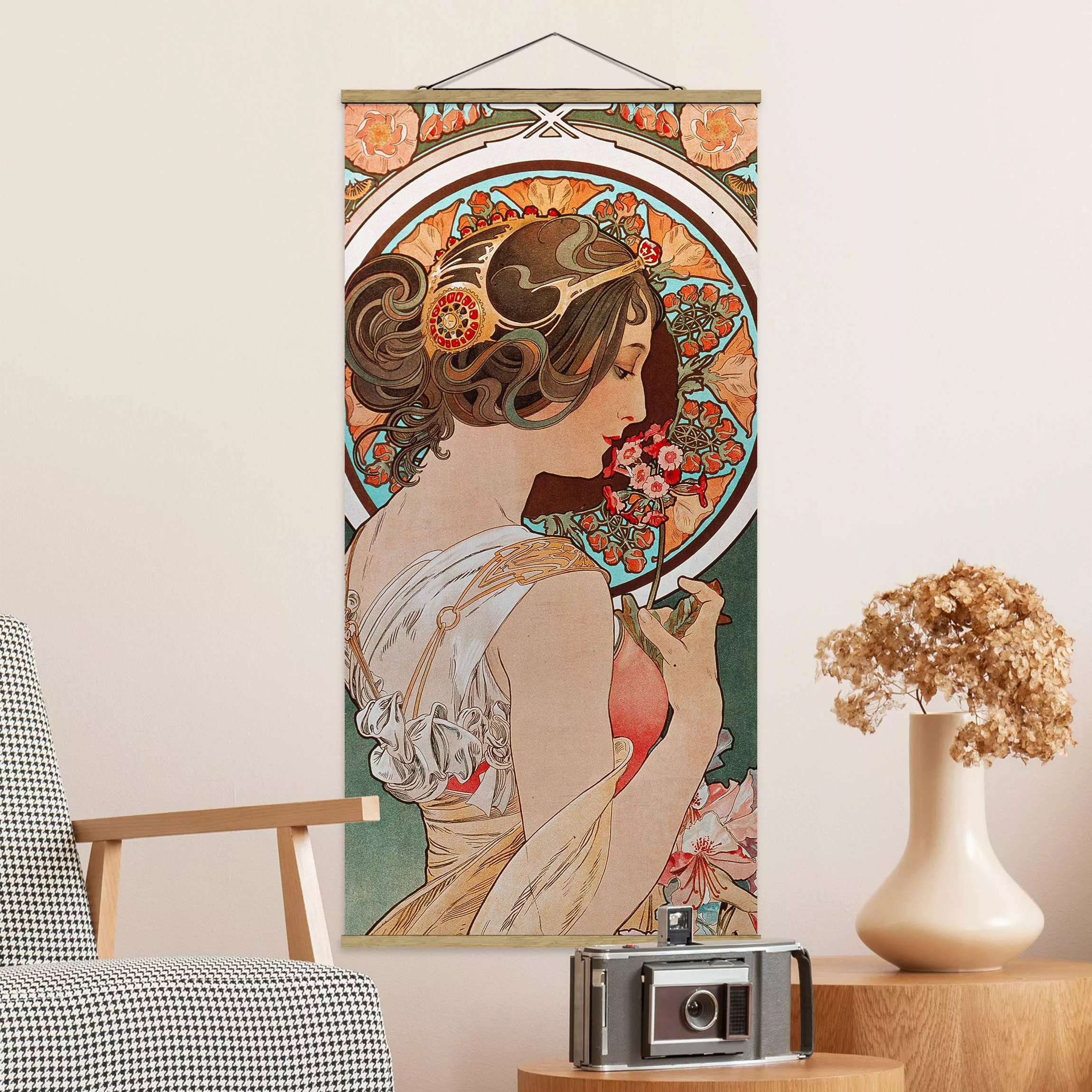 home24 Stoffbild Alfons Mucha Schüsselblume günstig online kaufen