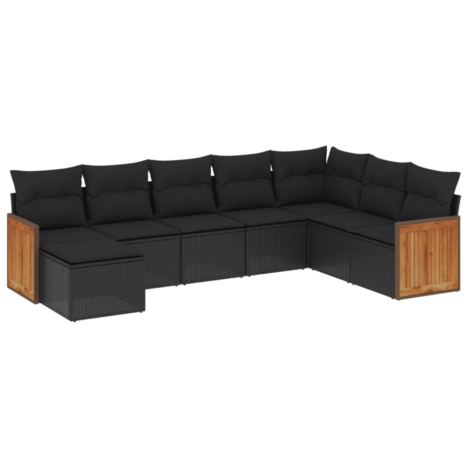 vidaXL 8-tlg Garten-Sofagarnitur mit Kissen Schwarz Poly Rattan Modell 209 günstig online kaufen