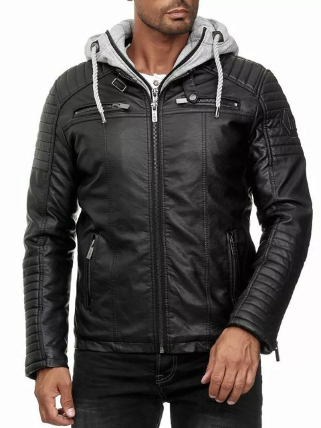 RedBridge Lederimitatjacke aus Kunstleder und abnehmbarer Kapuze hochwertig günstig online kaufen