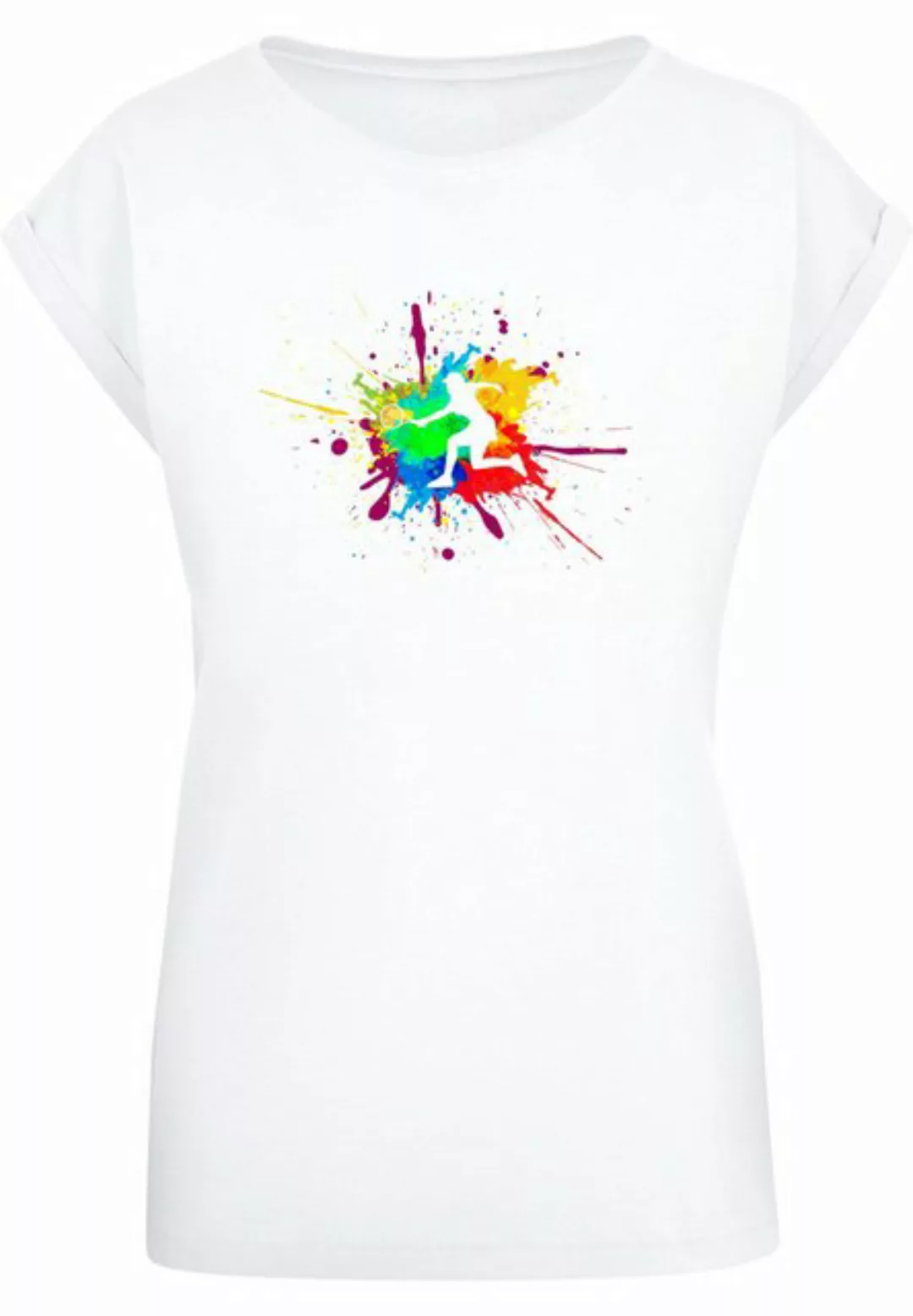 Merchcode T-Shirt Merchcode Damen Ladies Color Splash Player Extended Shoul günstig online kaufen