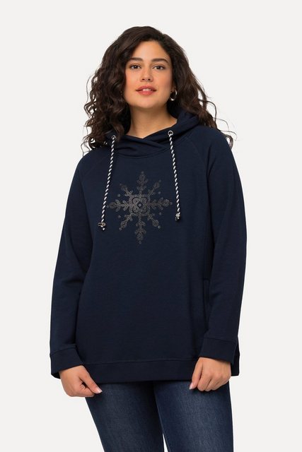 Ulla Popken Sweatshirt Sweatshirt Eisstern Stehkragen Taschen Langarm günstig online kaufen