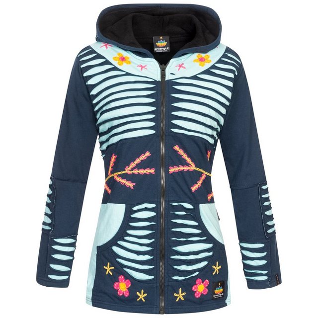 ankerglut Kapuzenfleecejacke Multicolor ANKERGLUT #nepalliebe FLOWER POWER günstig online kaufen