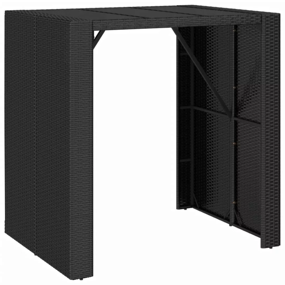 Vidaxl Bartisch Mit Glasplatte Schwarz 105x80x110 Cm Poly Rattan günstig online kaufen