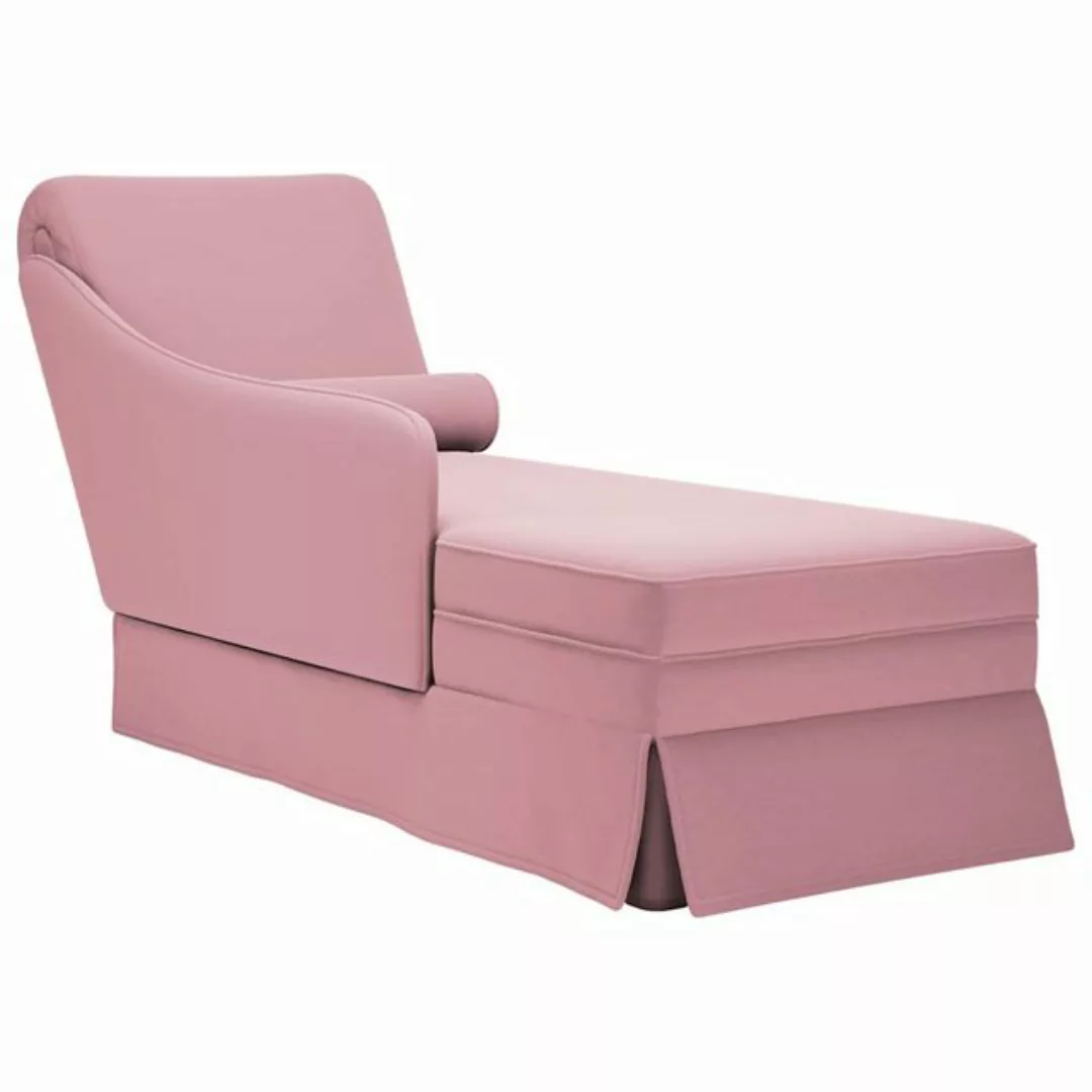 vidaXL Chaiselongue Chaiselongue mit Nackenrolle und Rechter Armlehne Rosa günstig online kaufen