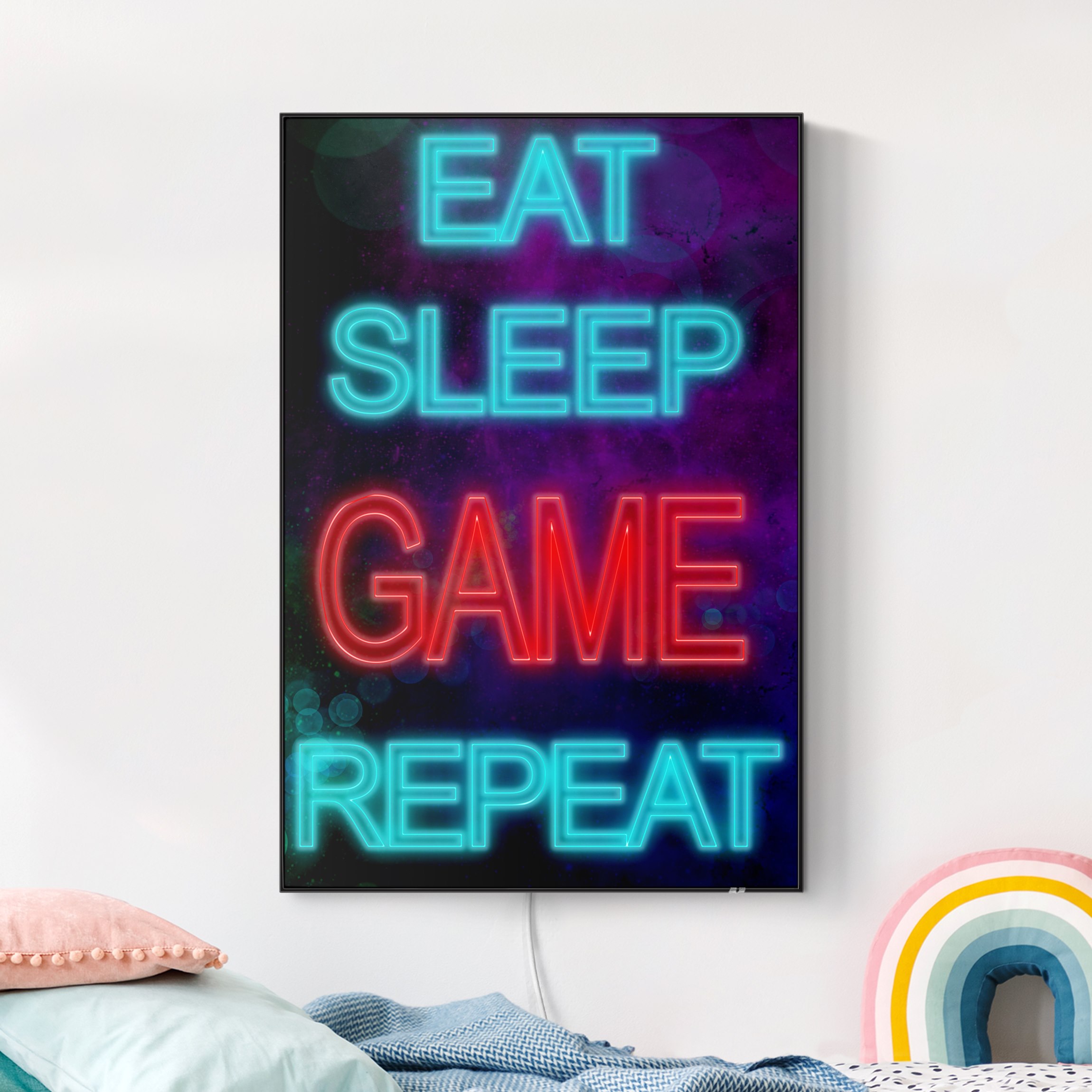 LED-Wechselbild Gaming Spruch Neon günstig online kaufen