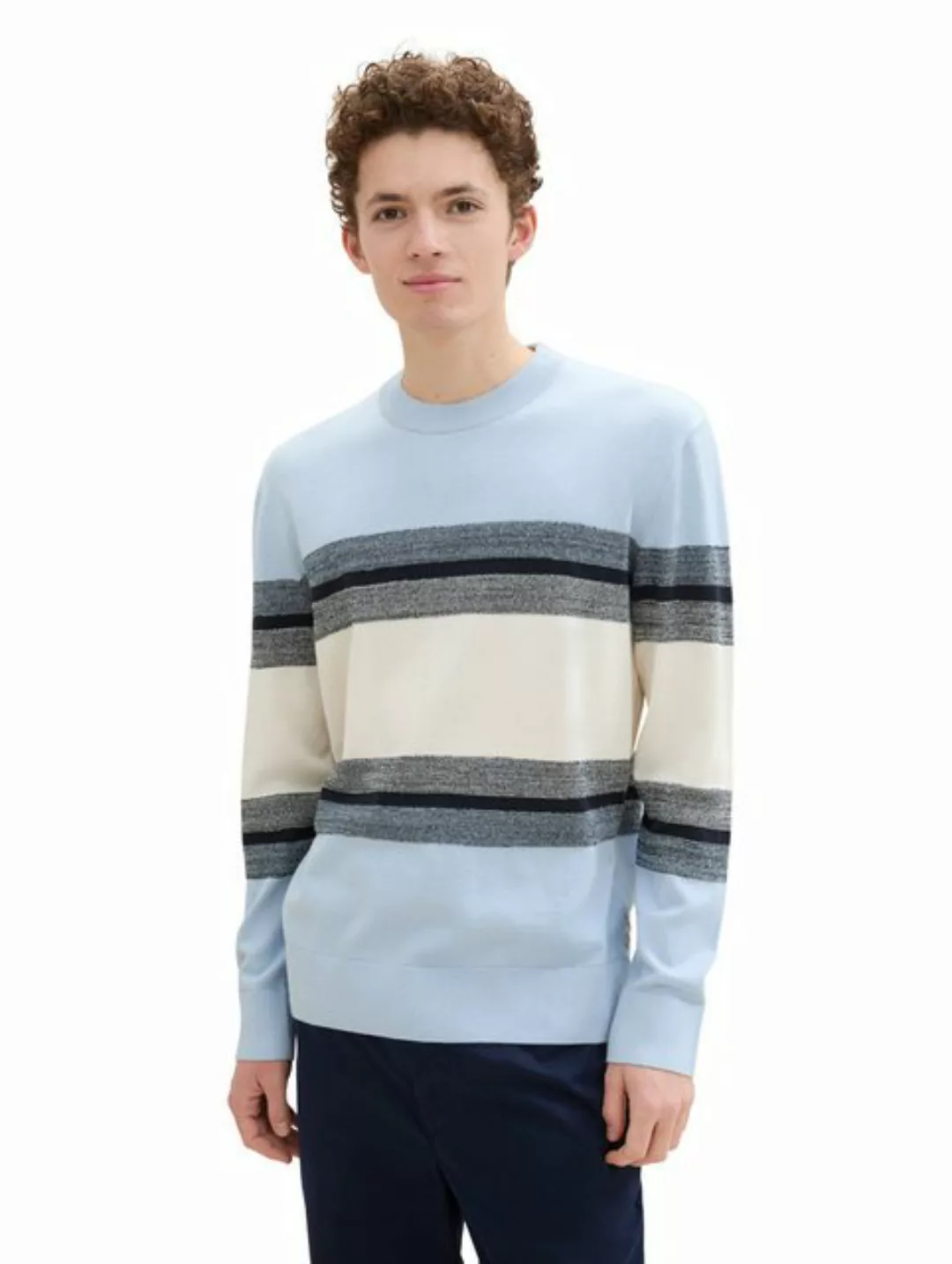 TOM TAILOR Denim Strickpullover mit Blockstreifen günstig online kaufen