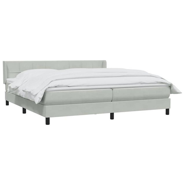 vidaXL Bett Boxspringbett mit Matratze Hellgrau 180x210 cm Samt günstig online kaufen