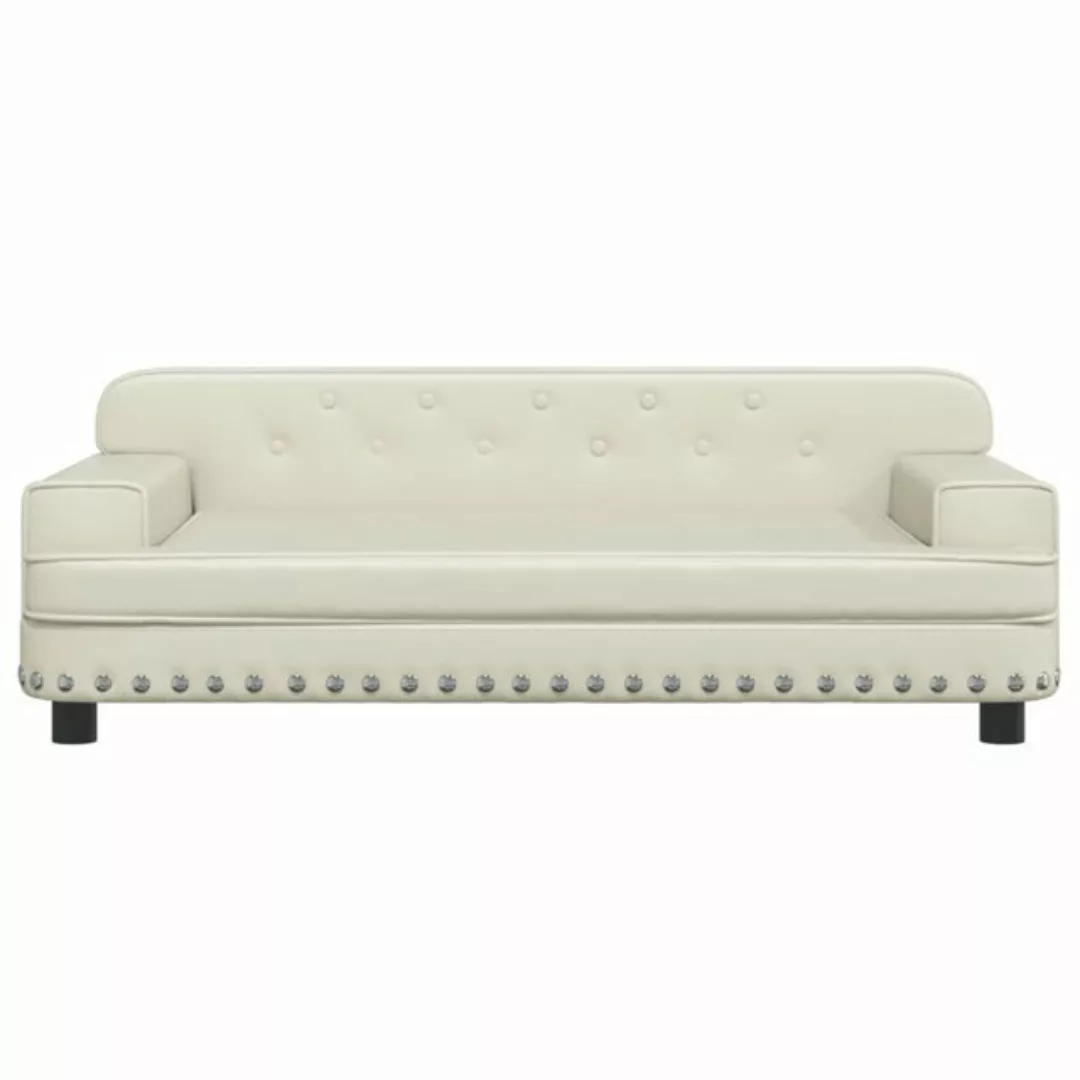 vidaXL Kindersofa Kindersofa Creme 90x53x30 cm Kunstleder Kindercouch Kinde günstig online kaufen