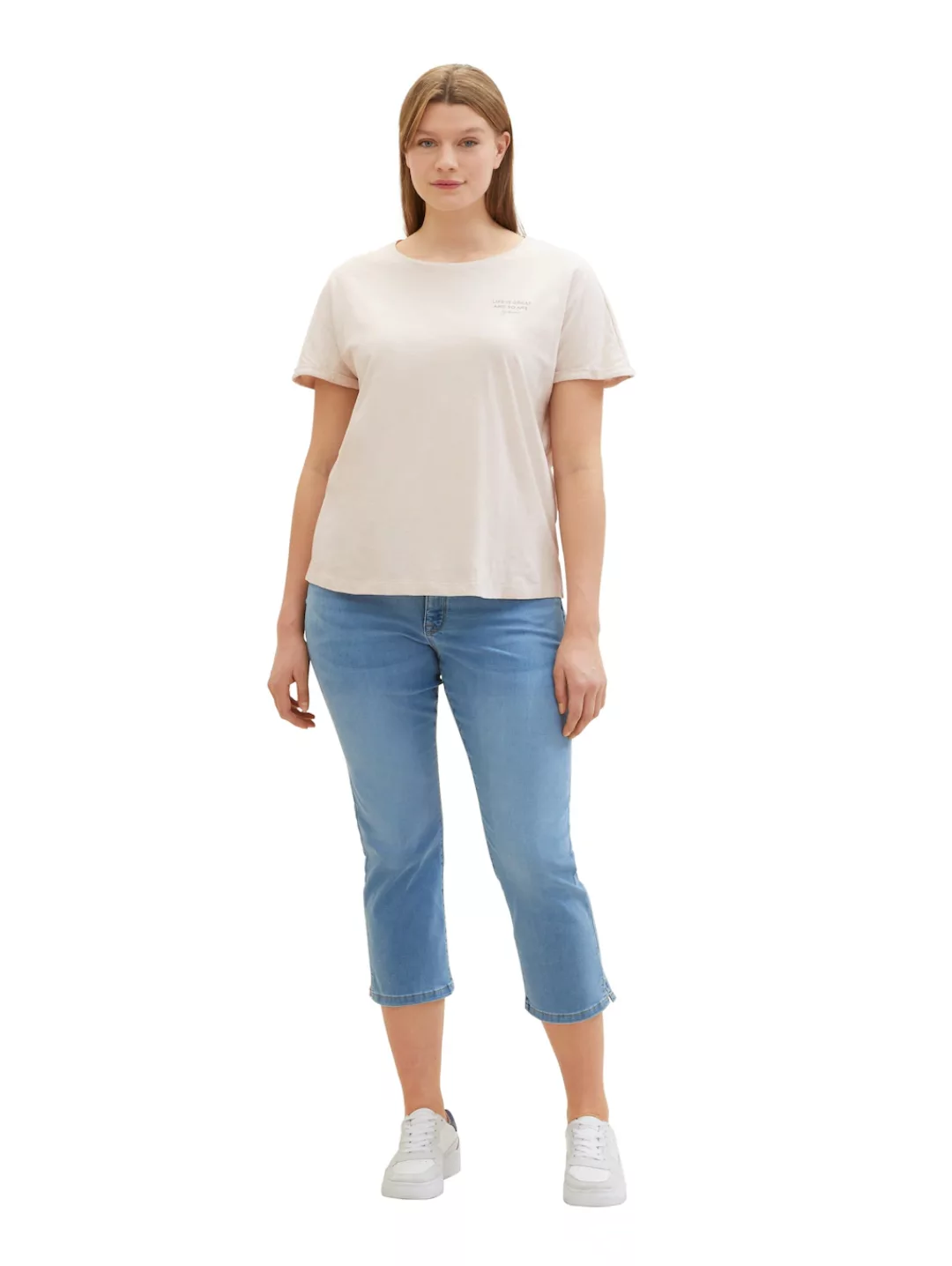 TOM TAILOR PLUS Slim-fit-Jeans in 3/4 Länge und mit Bindegürtel günstig online kaufen