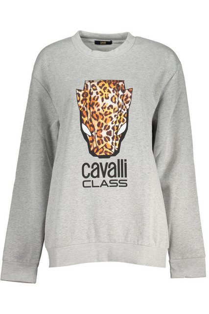 Cavalli Class Sweatshirt Graues Damen-Sweatshirt mit Logo-Druck und günstig online kaufen