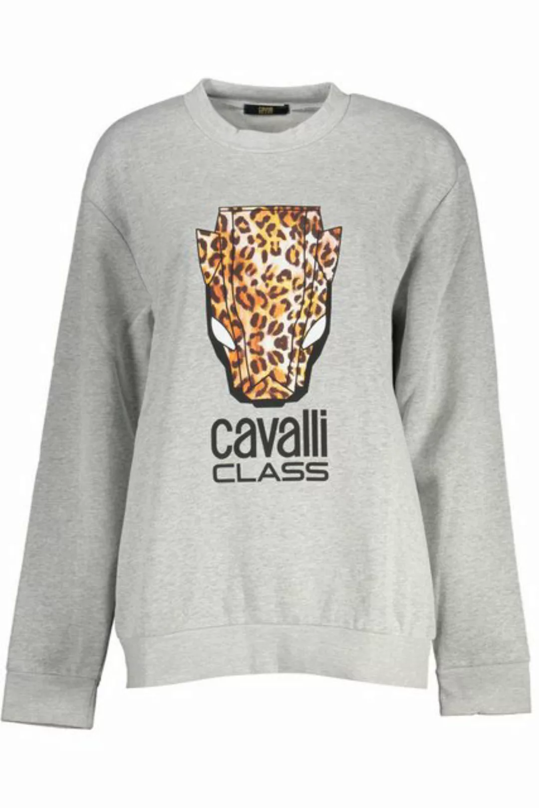 Cavalli Class Sweatshirt Graues Damen-Sweatshirt mit Logo-Druck und günstig online kaufen