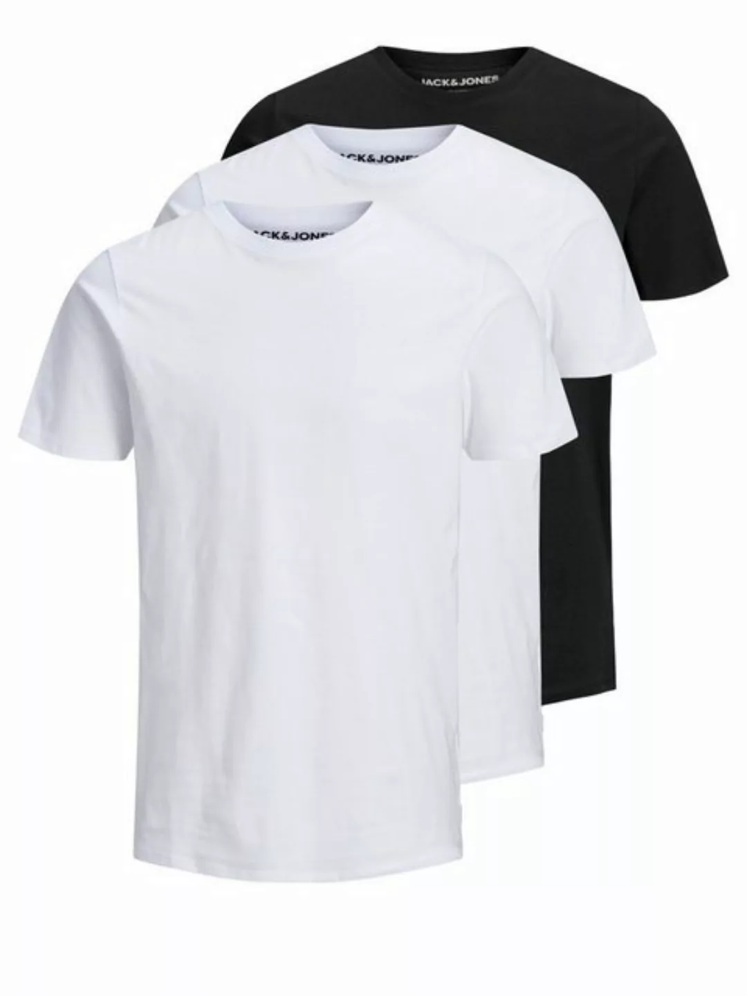 Jack & Jones Herren Rundhals T-Shirt JJEORGANIC BASIC 3er PACK - Slim Fit günstig online kaufen