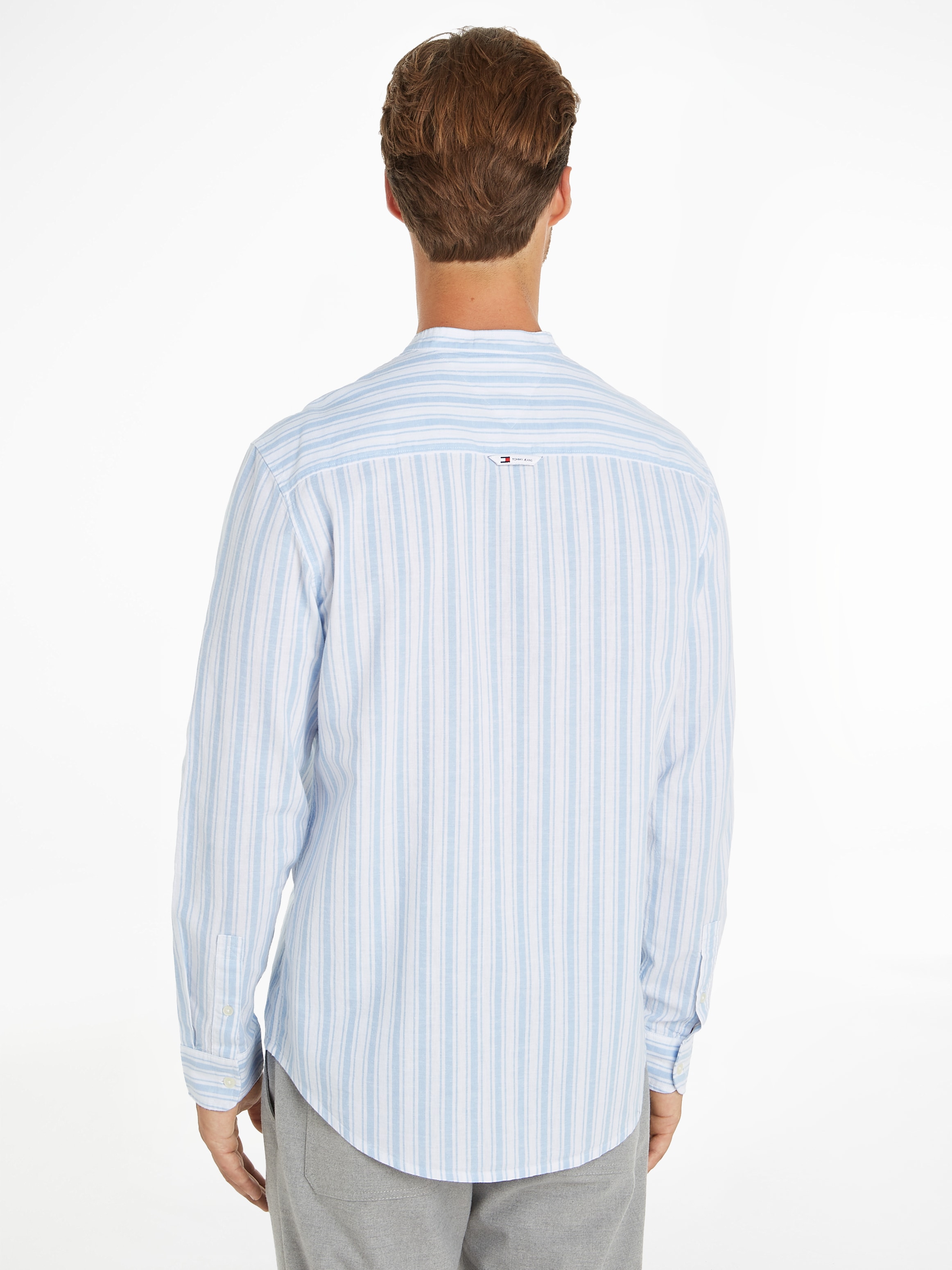 Tommy Jeans Langarmhemd "TJM MAO STRIPE LINEN BLEND SHIRT" günstig online kaufen