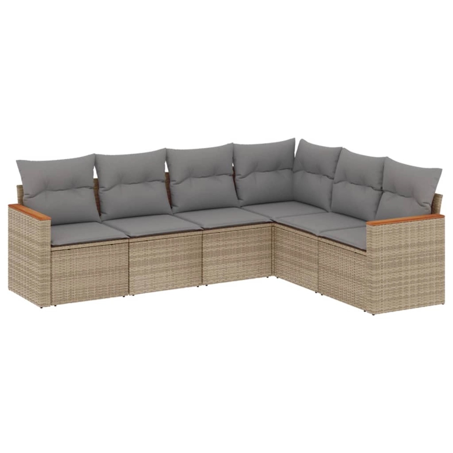 vidaXL 6-Tlg Garten-Sofagarnitur mit Kissen Beige Poly Rattan 3226003 günstig online kaufen