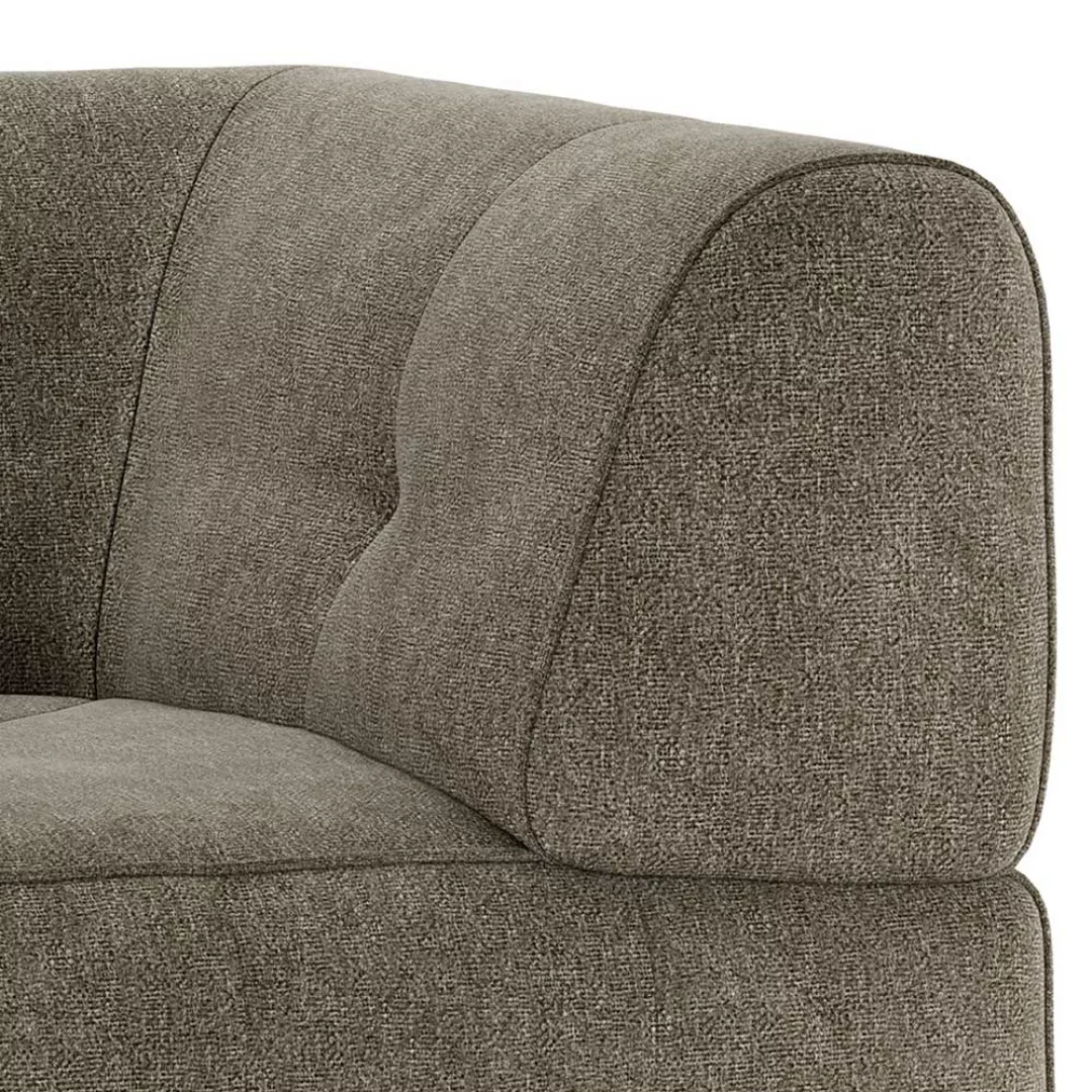 Eckelement Sofa Graubraun aus Flachgewebe 58 cm Sitztiefe günstig online kaufen