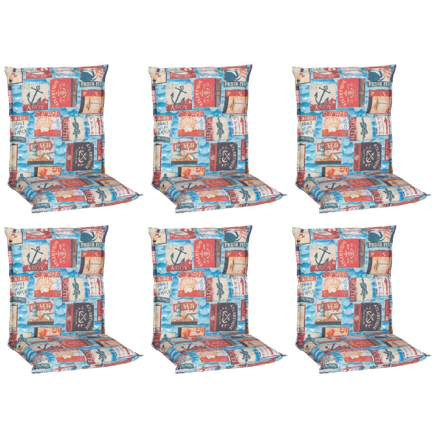 Beo Sitzauflage Niedriglehner Togo 6er Set Maritim Hellblau günstig online kaufen