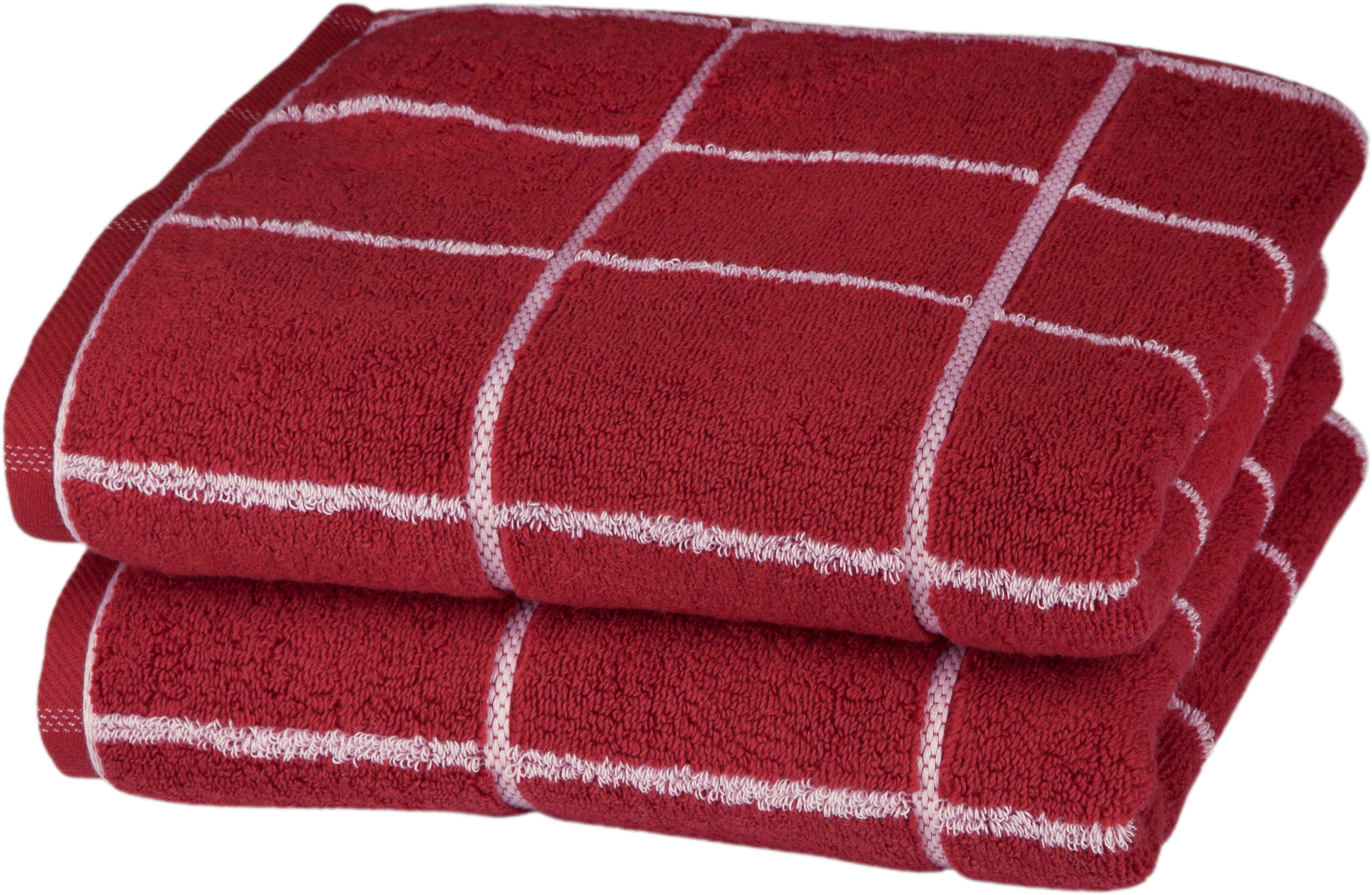 ROSS Handtücher Cashmere Überkaro, Frottier (2-St), günstig online kaufen