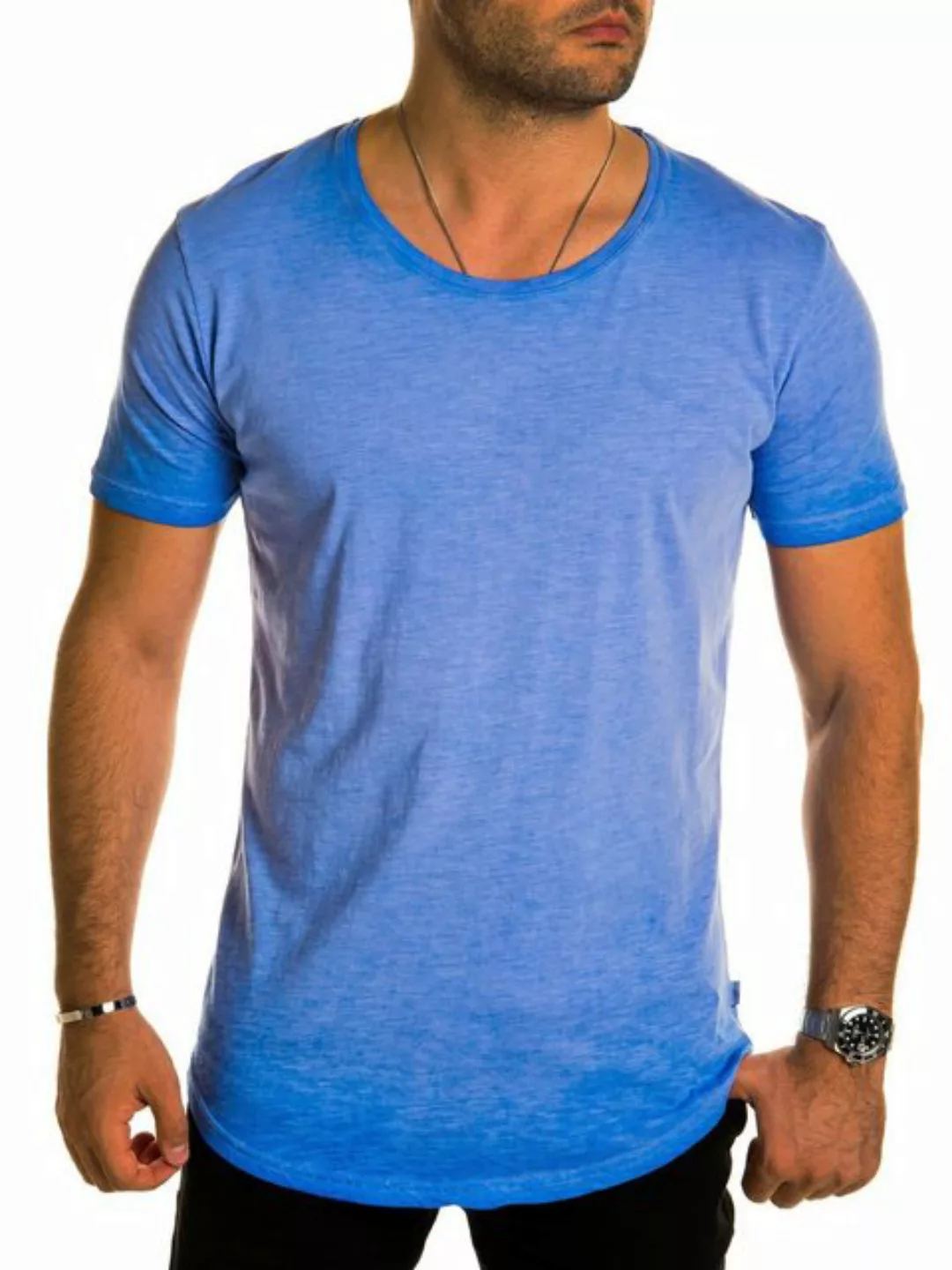 Pittman T-Shirt Shredder Oversize Basic Tee Crew Neck Washed (1-tlg) günstig online kaufen